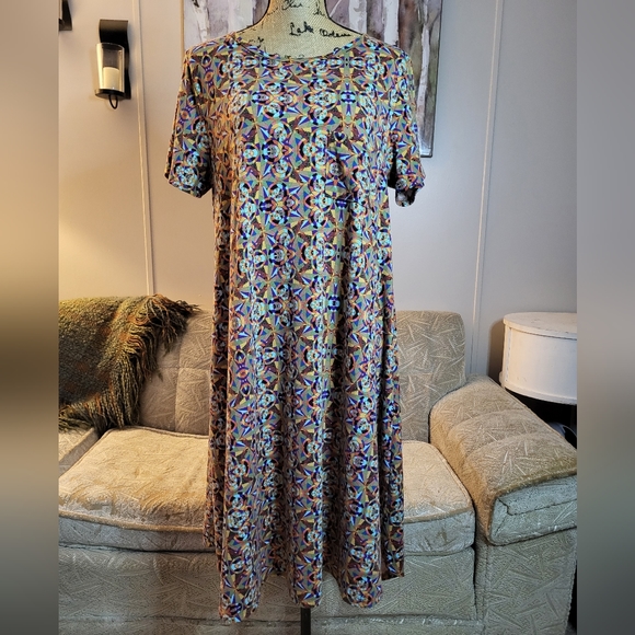 LuLaRoe Dresses & Skirts - LuLaRoe Mosaic Print Hi-lo Jersey Dress